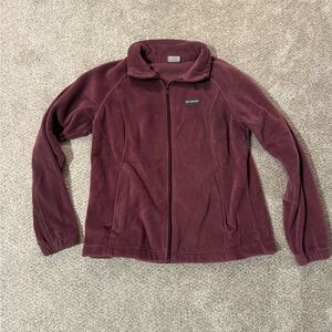 Columbia Women's Burgundy Full-Zip Teddy Fleece Jacket